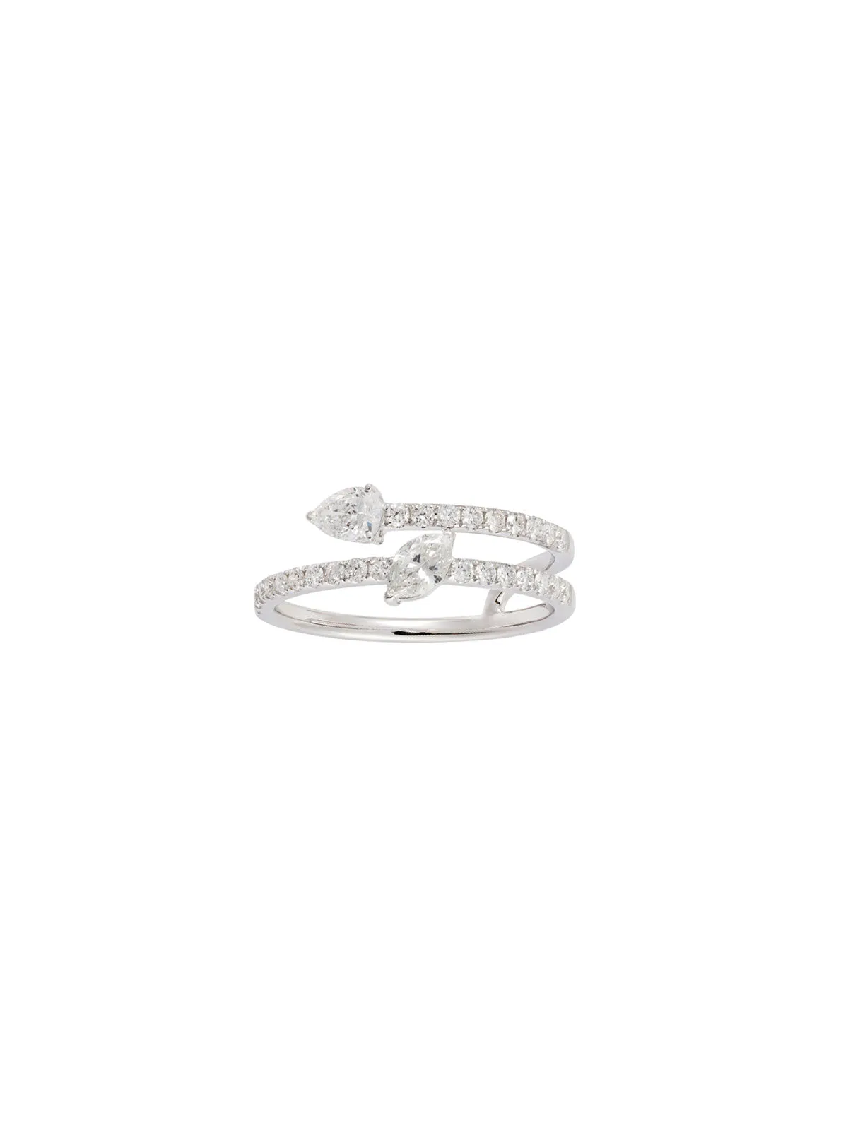 0.71ct Diamond 18K Gold Bypass Ring