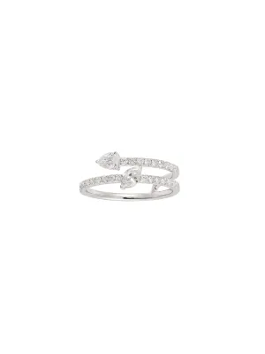 0.71ct Diamond 18K Gold Bypass Ring