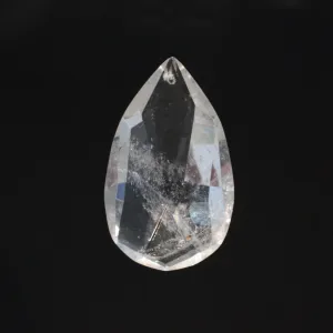 2" Rock Crystal Full Cut Teardrop