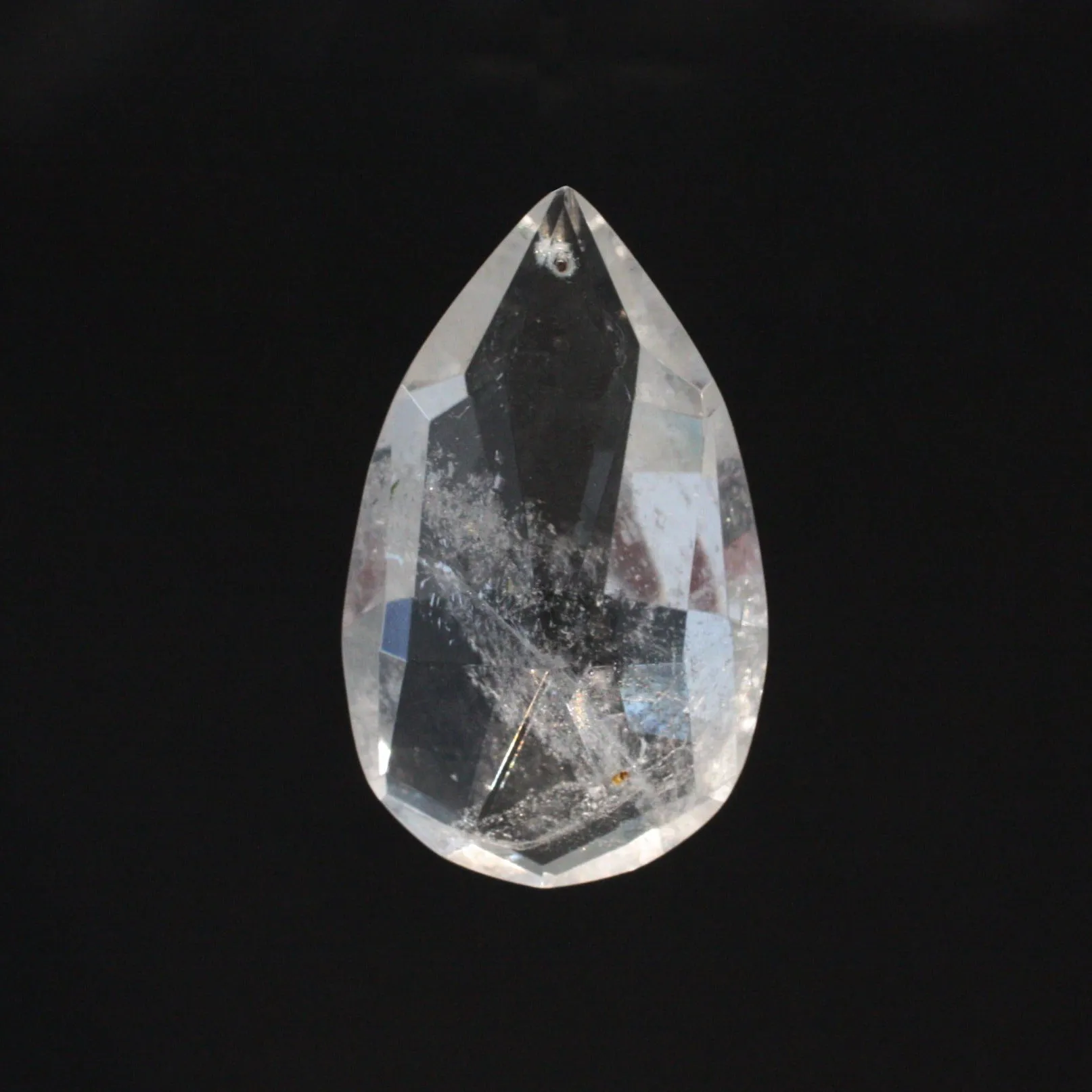 2" Rock Crystal Full Cut Teardrop