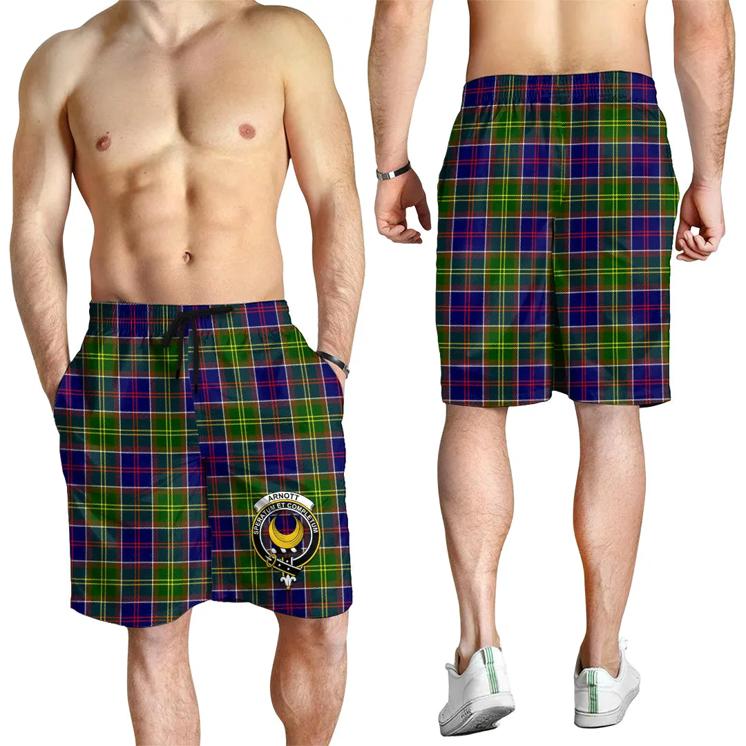Arnott Tartan Mens Shorts with Family Crest