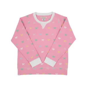 Cassidy Comfy Crewneck Girl Fit, Recess Ribbons/Worth Avenue White
