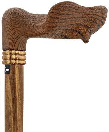Comfort Palm Grip Cane - Zebrano Wood & Collar
