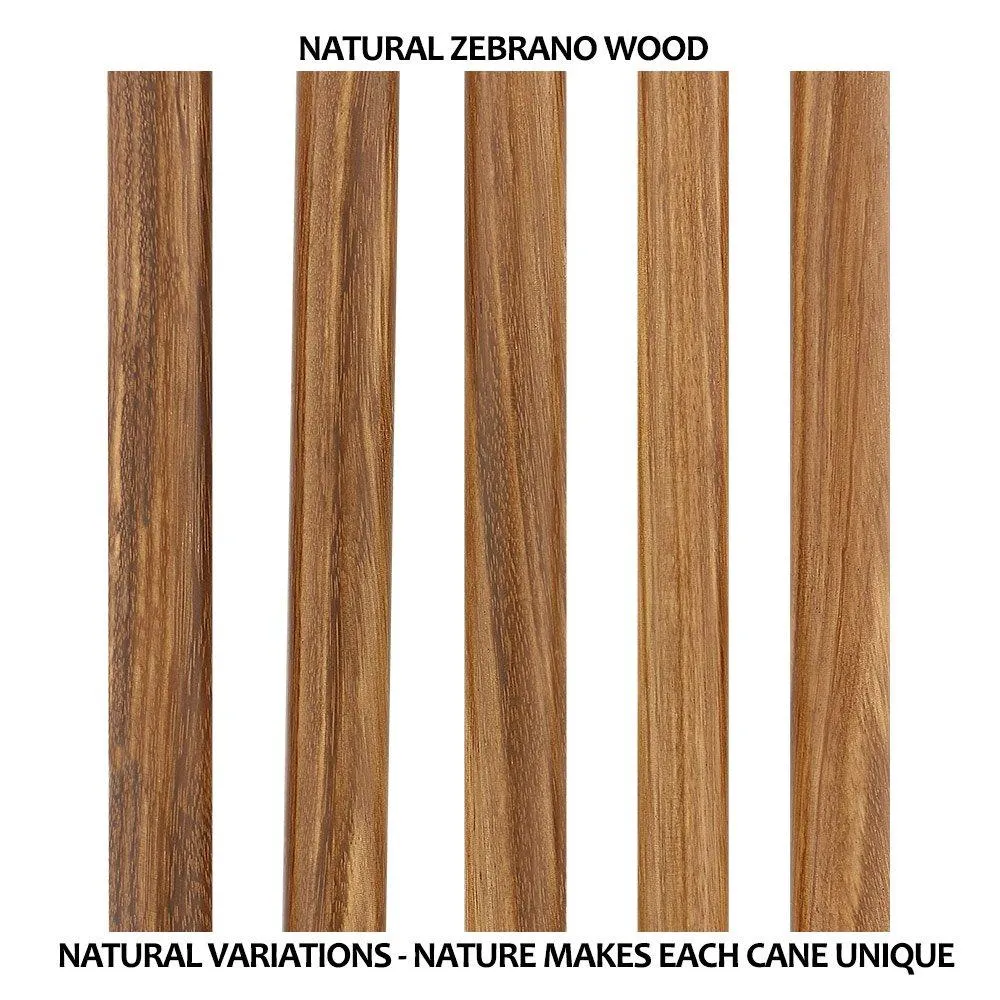Comfort Palm Grip Cane - Zebrano Wood & Collar