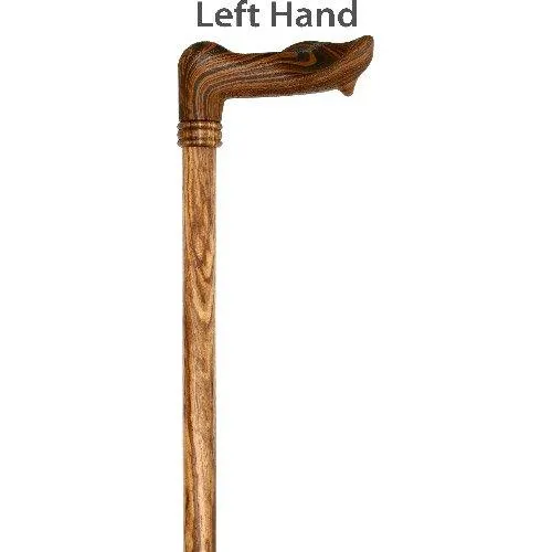 Comfort Palm Grip Cane - Zebrano Wood & Collar