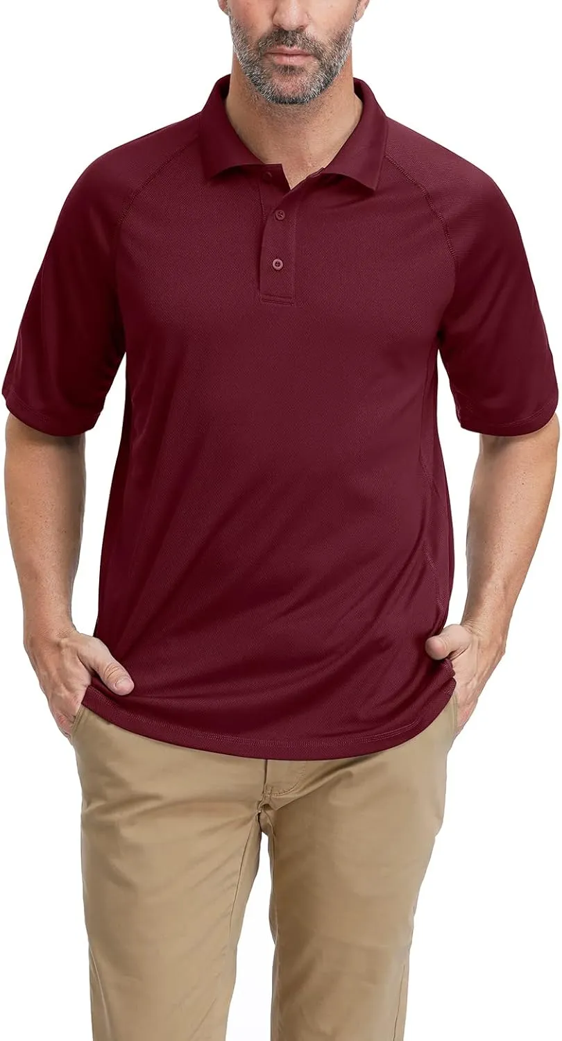 Corna Men's Golf Polo Shirts Short Sleeve Quick Dry Fit Moisture Wicking Running Athletic Big & Tall Performance Soft