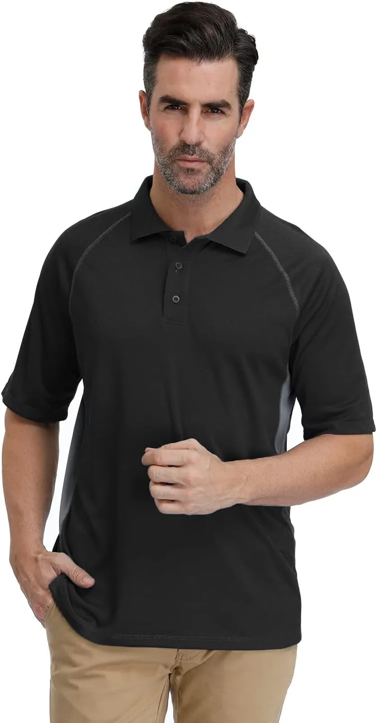 Corna Men's Golf Polo Shirts Short Sleeve Quick Dry Fit Moisture Wicking Running Athletic Big & Tall Performance Soft