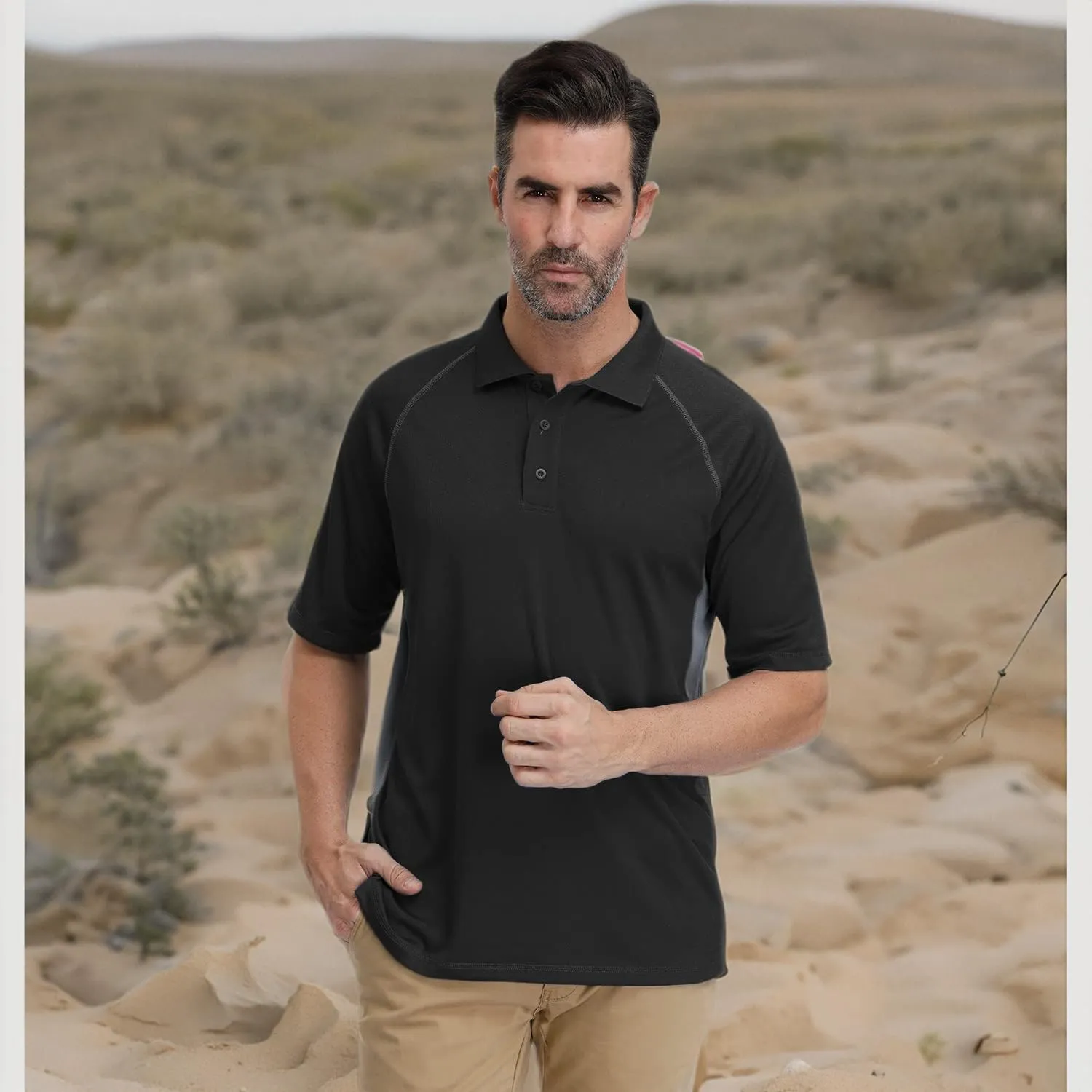 Corna Men's Golf Polo Shirts Short Sleeve Quick Dry Fit Moisture Wicking Running Athletic Big & Tall Performance Soft