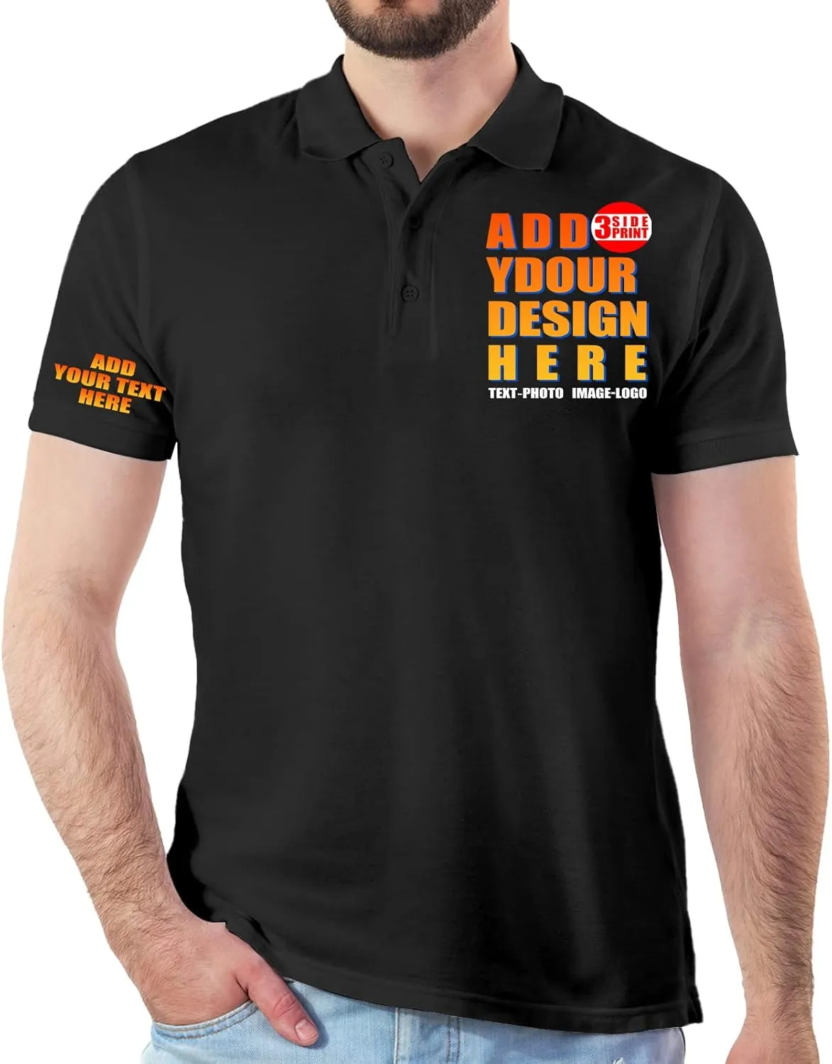 Custom Polo Shirt for Men Customized Golf Shirts Design Your Own Personalized Tee Upf50  Print Embroidered Text Photo Logo
