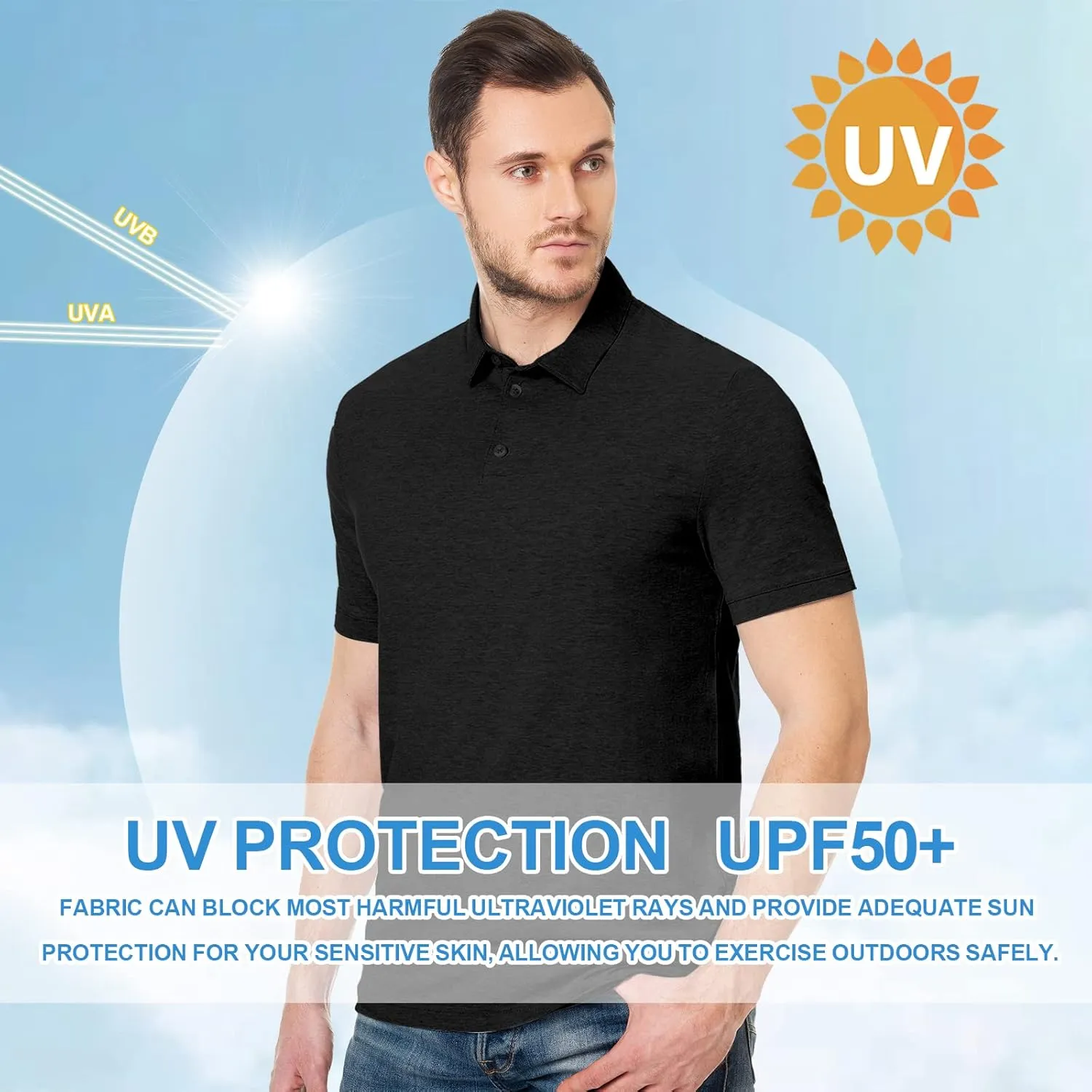 Custom Polo Shirt for Men Customized Golf Shirts Design Your Own Personalized Tee Upf50  Print Embroidered Text Photo Logo