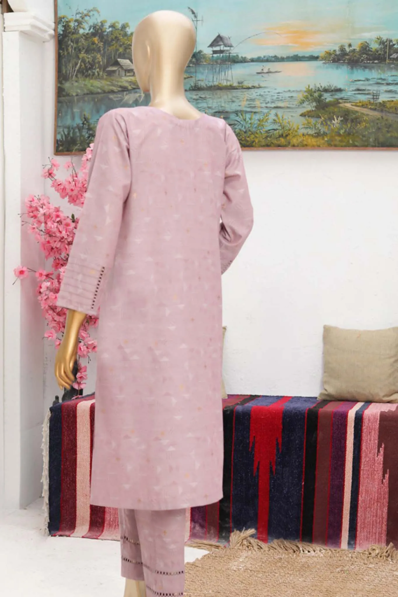 Damask by Hz Pret Cotton Denim Jacquard Collection'2023-HZK-07-Mauve Myth
