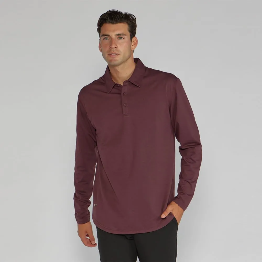 Drop-Cut Polo Long Sleeve Men's Shirt