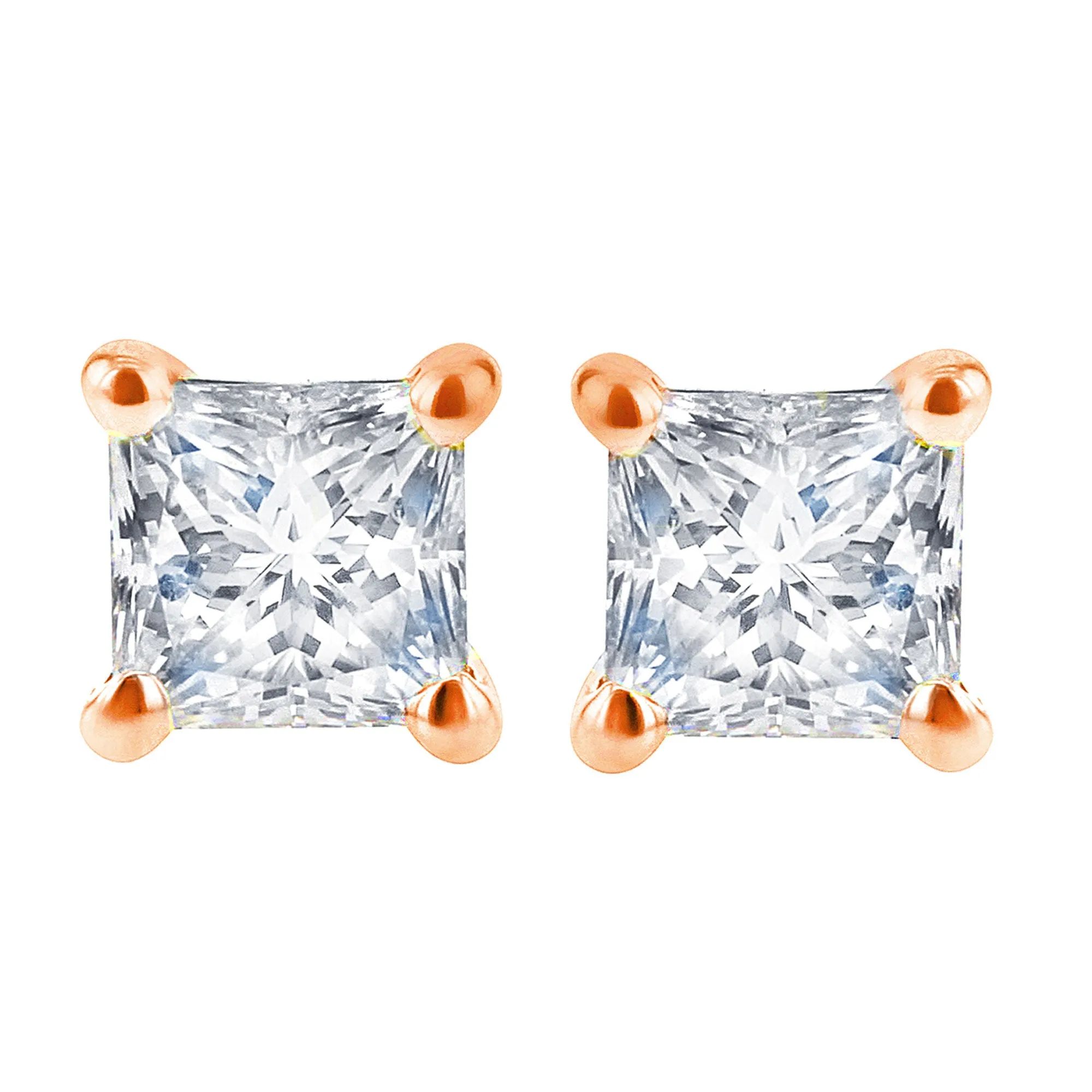 Exclusive Princess Diamond Stud Earrings 5/8ct