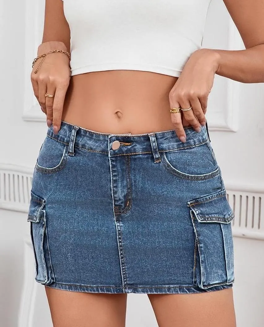 Jean Skirt for Women Mini Skirt Cargo Skirt Denim Sexy Jean Bodycon Skirts