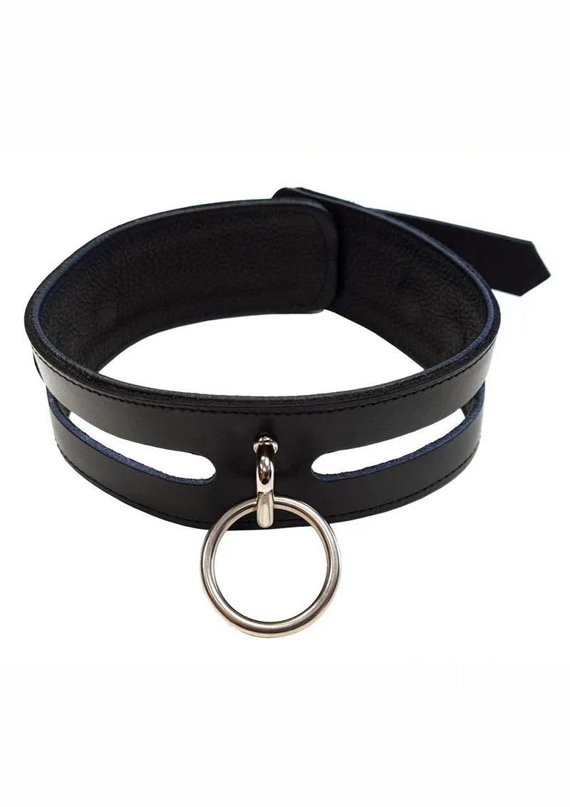 Leather O-Ring Collar w/Cut Outs