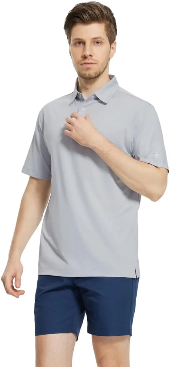 Mens Polo Shirts Short and Long Sleeve Casual Solid Stylish Dry Fit Performance Designed Collared Golf Polo Shirts for Men