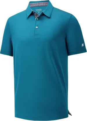 Mens Polo Shirts Short Casual Solid Stylish Dry Fit Performance Designed Collared Golf Polo Shirts for Men