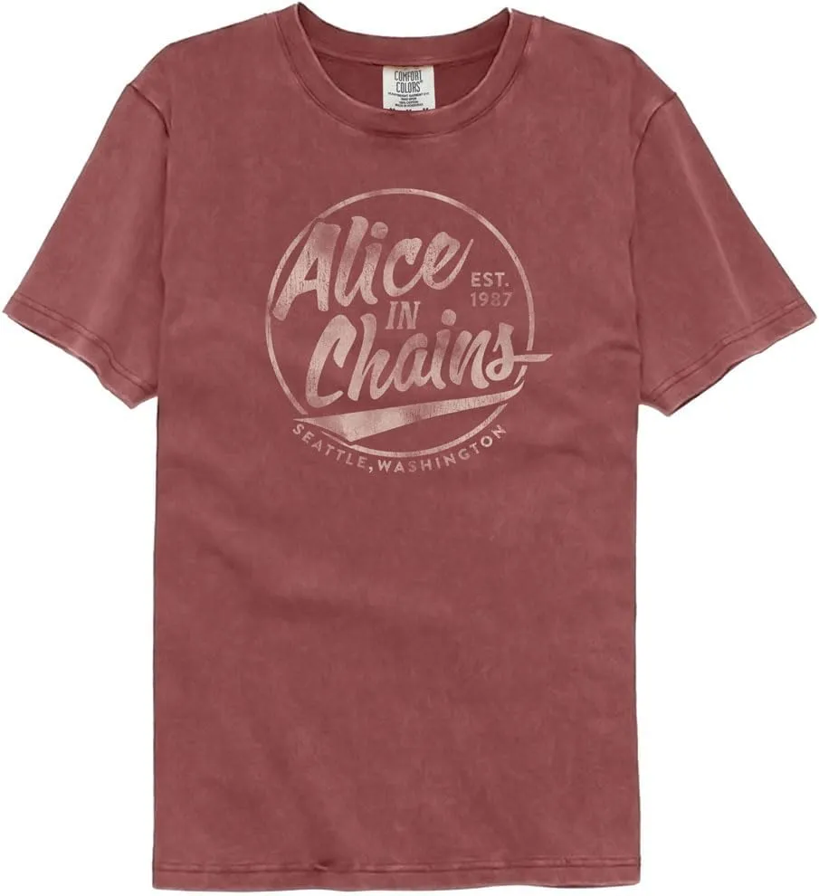Premium Collection Alice in Chains Seattle T Shirt Adult Brick Comfort Colors 90s Rock Music Graphic Tees