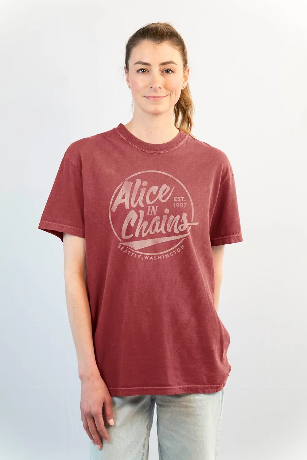 Premium Collection Alice in Chains Seattle T Shirt Adult Brick Comfort Colors 90s Rock Music Graphic Tees