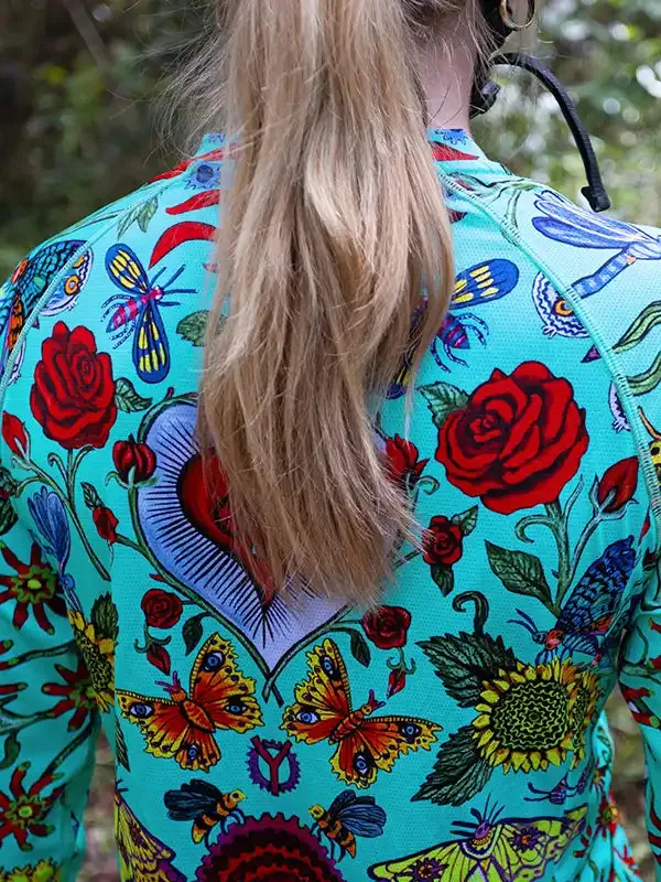 River Road Women's Long Sleeve MTB Jersey Aqua