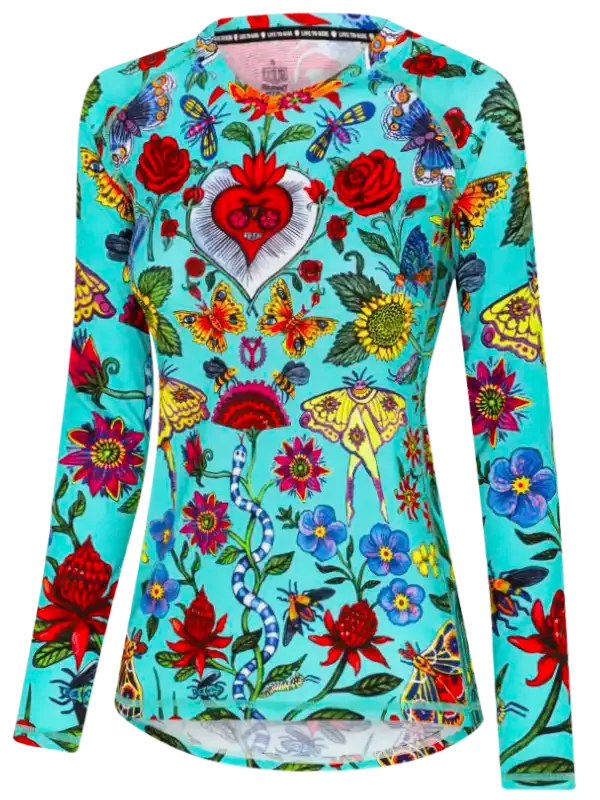 River Road Women's Long Sleeve MTB Jersey Aqua