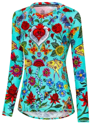 River Road Women's Long Sleeve MTB Jersey Aqua