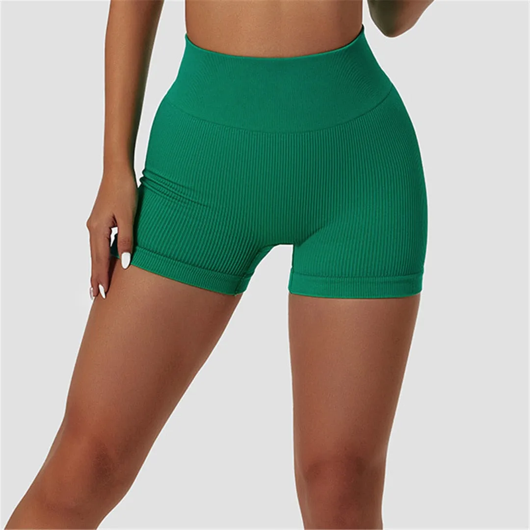 S - XL Seamless Yoga Shorts Gym Running Sports Shorts Butt Lift High Waist Shorts For Women Breathable Fitness Clothing A081S