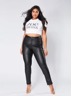 Selena Skinny Jeans - Black Wet Look