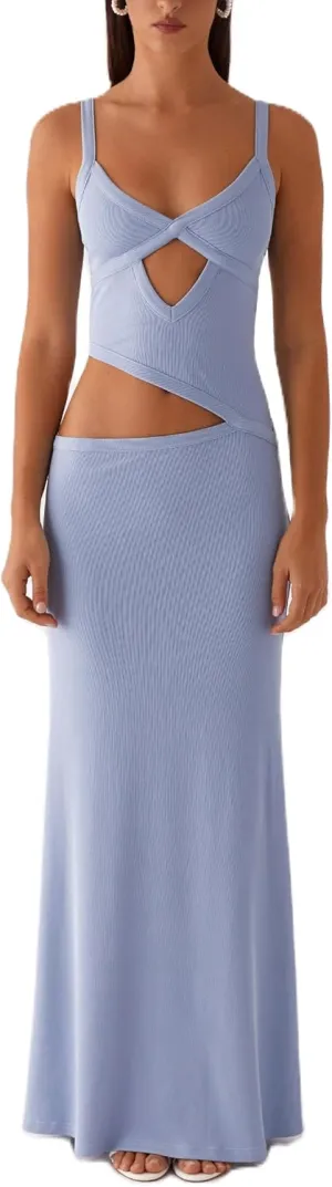 Sexy Spaghetti Strap Cut Out Maxi Dress for Women V Neck Backless Bodycon Slip Long Dresses