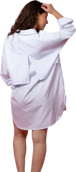 Stylish Oversized Pocket Detail Split Cuff Shirt Dress - Drop Shoulder Loose Fit One Size Boyfriend Shirt