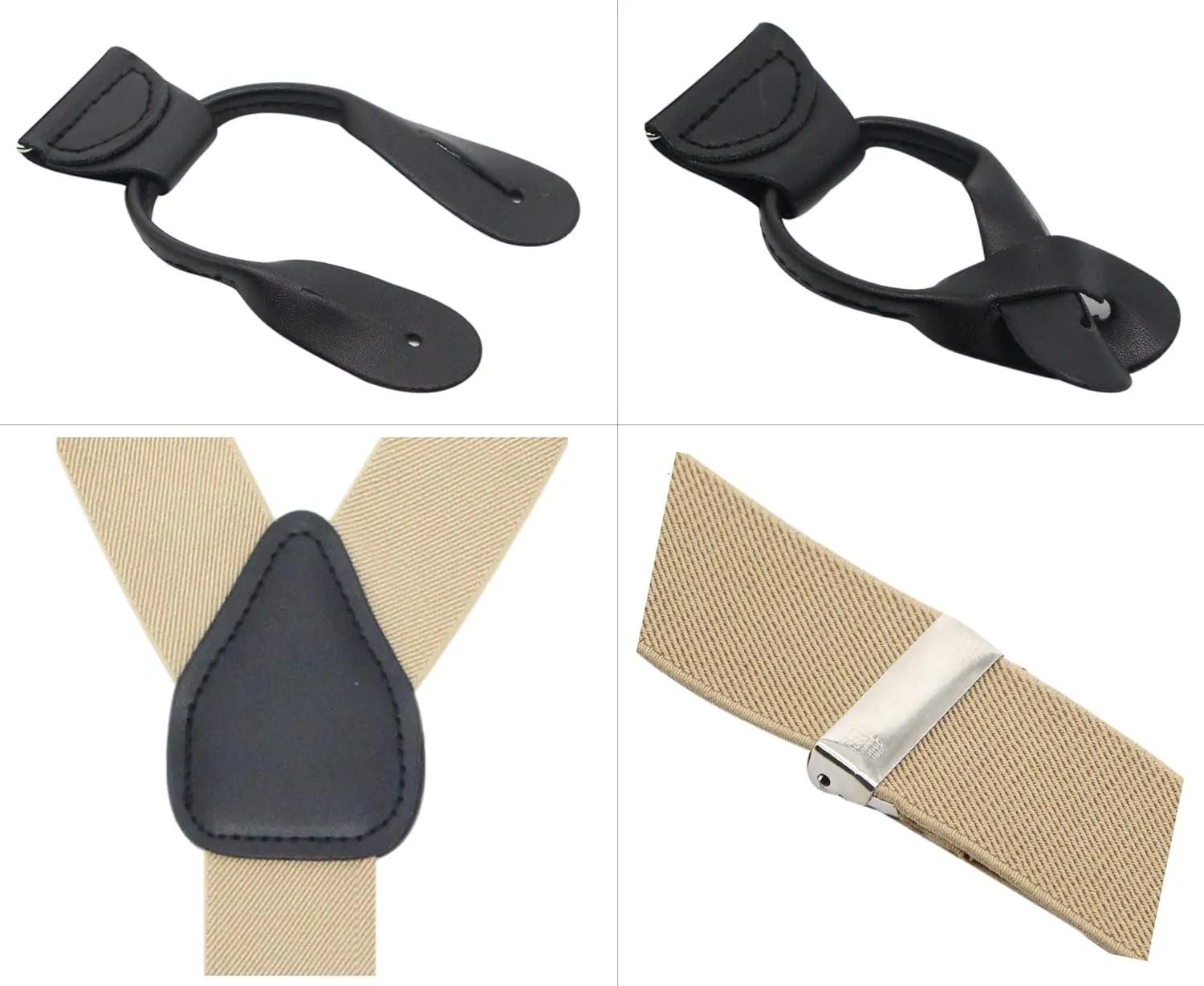 Timiot Y Back Button 1.4" Suspenders for Men with Stylish Leather Button Ends Long Lasting Stretch Ultimate Fashion