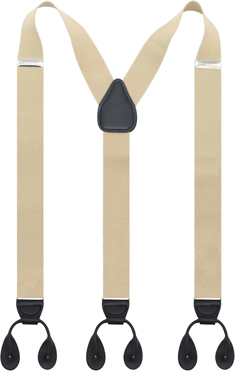 Timiot Y Back Button 1.4" Suspenders for Men with Stylish Leather Button Ends Long Lasting Stretch Ultimate Fashion
