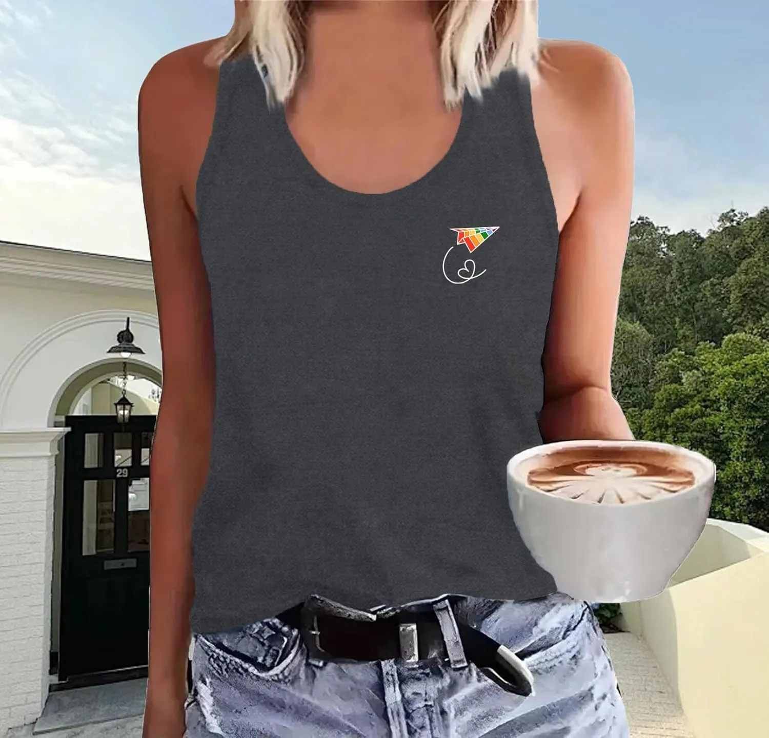 Womens Gay Pride Shirt LGBTQ Equality Tshirt Proud Ally Rainbow Tee Top