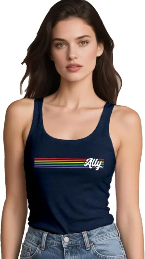 Womens Gay Pride Shirt LGBTQ Equality Tshirt Proud Ally Rainbow Tee Top