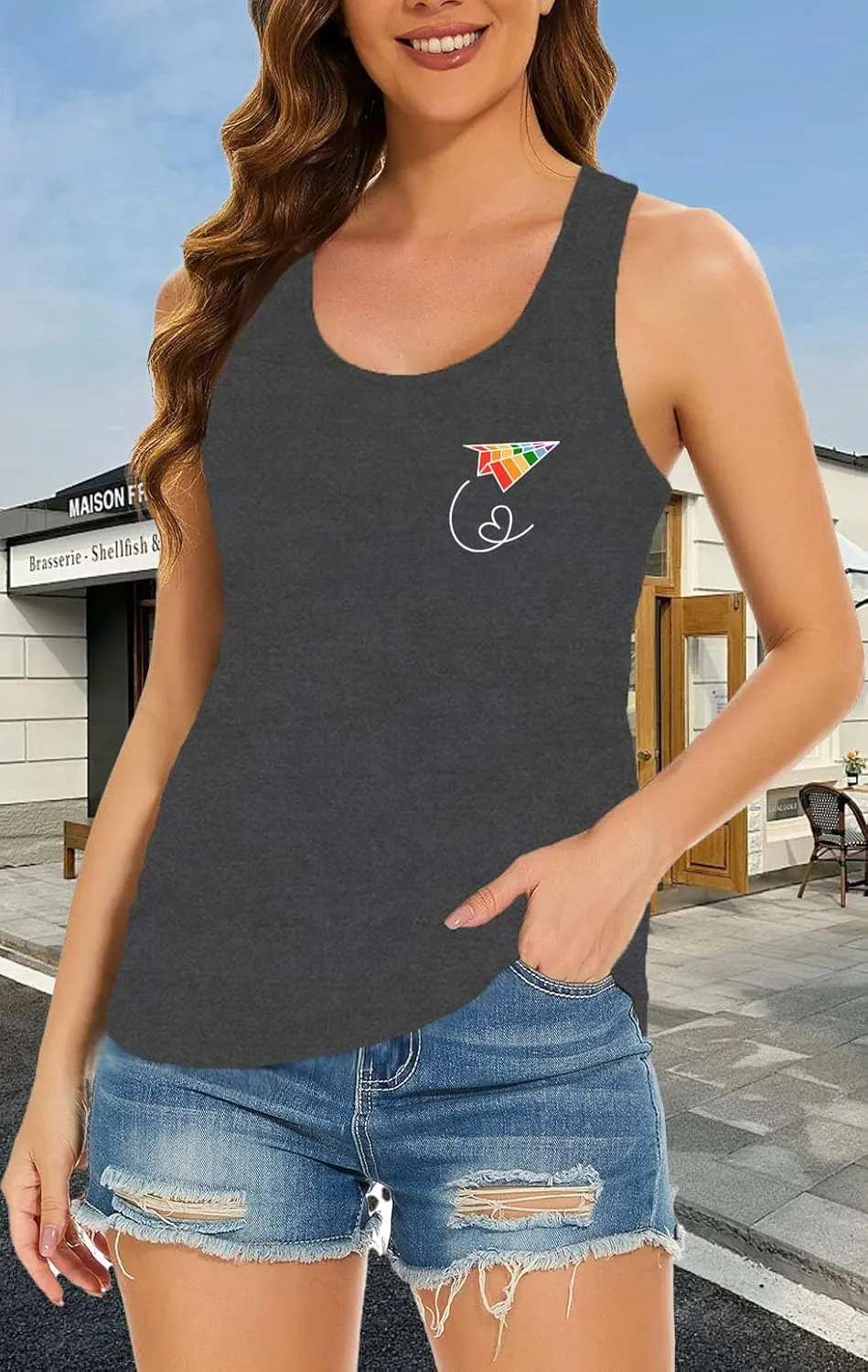 Womens Gay Pride Shirt LGBTQ Equality Tshirt Proud Ally Rainbow Tee Top