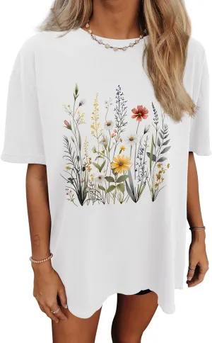 Women's Oversized T Shirts Graphic Tees Summer Short Sleeve Casual Loose Crewneck Basic Tunic Tops Trendy 2025