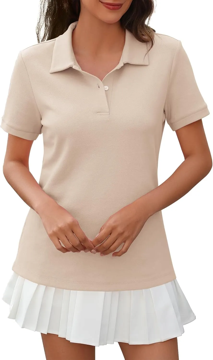 Womens Short Sleeve Polo Shirts - V Neck Collared Golf & Tennis Shirt 2025 Casual Summer Tops
