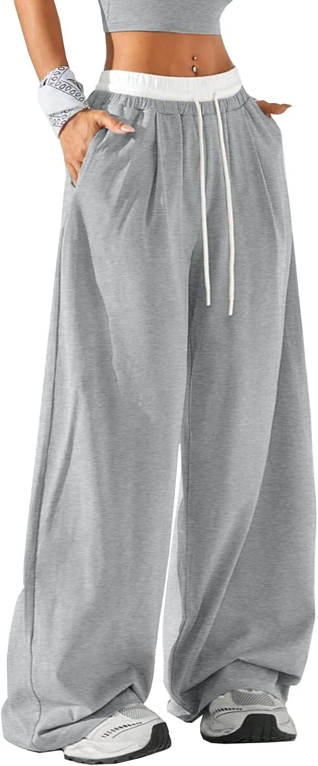 Womens Sweatpants Wide Leg Pants Casual Palazzo Flowy Trouser Woman High Waisted Loose Fit Lounge Pant Comfy 2025